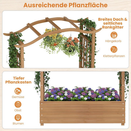 Costway Planter Box Wooden Brown
