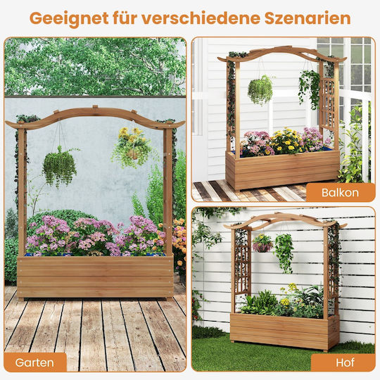 Costway Planter Box Wooden Brown