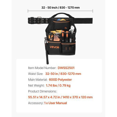 Vevor Belt Tools with Hammer Holder Base