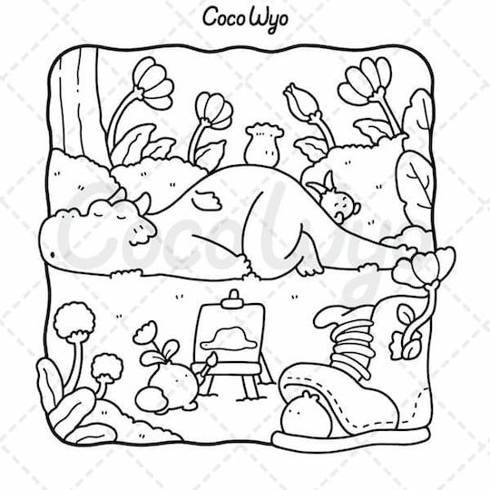 Coco Wyo Lala Friends Colouring Book Adults Teens Featuring Dreamy Characters In Imagined Worlds