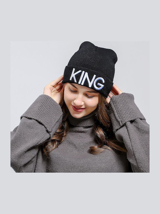 Beanie Γυναικείος Σκούφος Πλεκτός σε Μαύρο χρώμα