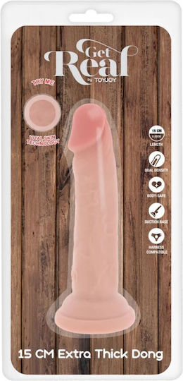 Get Real Deluxe Glass Dildo With Suction Cup Flesh