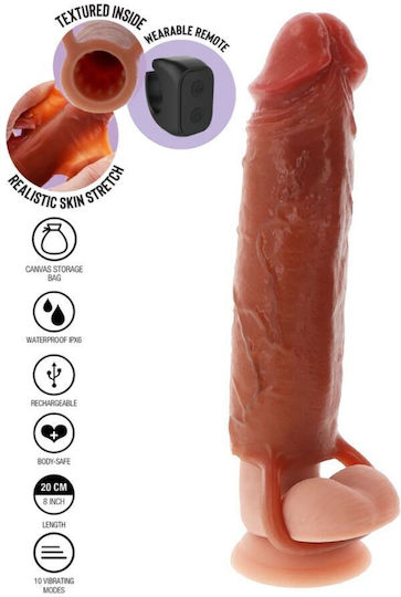 Get Real Προέκταση Πέους με Δόνηση Flesh 20cm