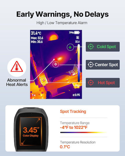Vevor Handheld Thermal Camera with Screen 3.45" 20°C-550°C FWIFIYHWRXY32CPHW002V9