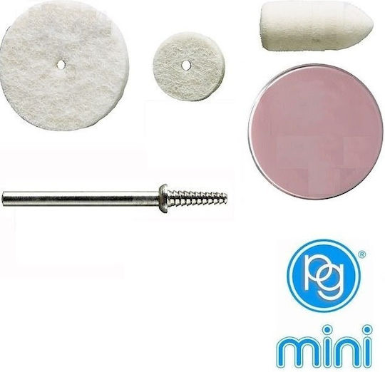 Poggi M.4680 Set Polishing Discs with Axis and Paste 5 Pieces