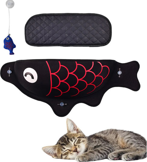 Cat Bed Window Mount Window Hammock Fish Black 56x18x20 Cm Suction Cup