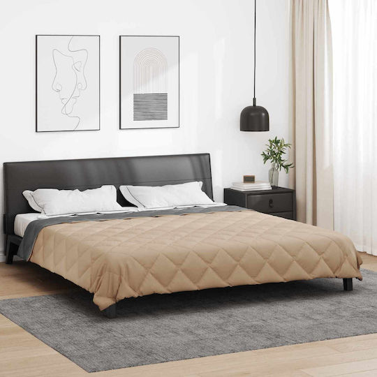 vidaXL Duvet Cover Queen 220x200 Anthracite and Tan