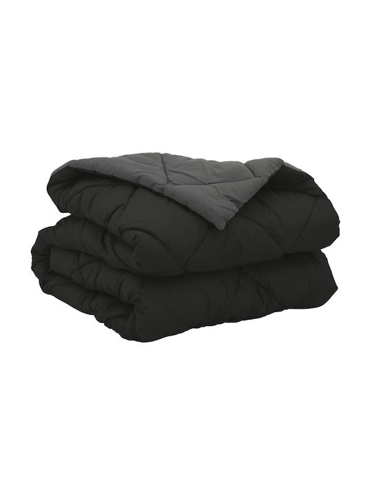 vidaXL Duvet Cover Single 135x220 Black and Anthracite
