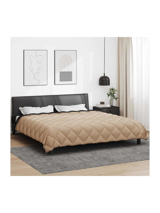 vidaXL Duvet Cover Queen 220x240 Μαύρο Και Ταμπά