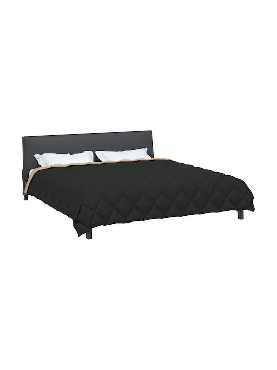 vidaXL Duvet Cover Queen 220x240 Μαύρο Και Ταμπά