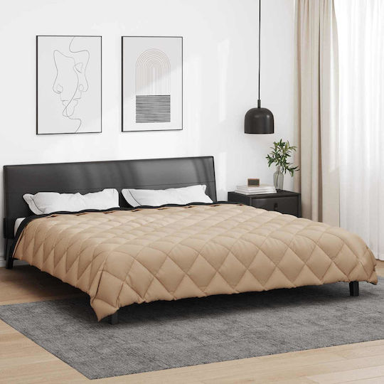vidaXL Παπλωματοθήκη Υπέρδιπλη 220x200 Μαύρο Και Ταμπά