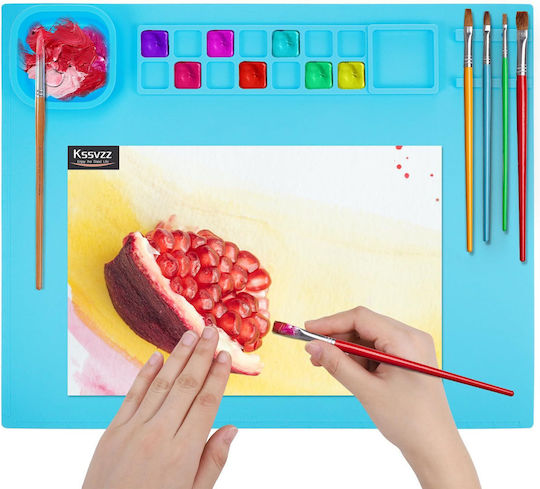 Painting Mat Brush Holder Paint Palette Brush Washing Bowl