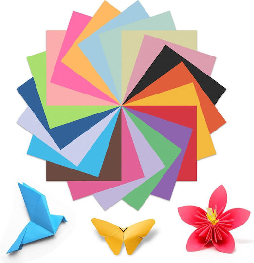 Moinkerin Origami Paper 300 Sheets 15x15 Cm 70 G/m² 20 Colors Double-sided