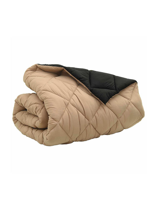 vidaXL Duvet Cover Double 200x200 Black and Tan
