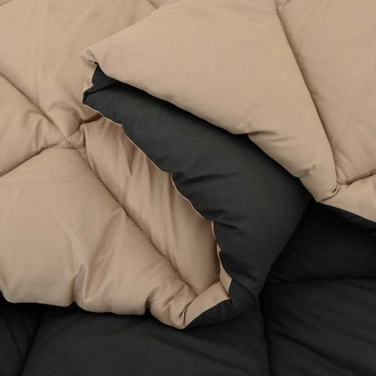 vidaXL Υπέρδιπλη 220x260cm Μαύρο Και Ταμπά vidaXL Υπέρδιπλη 220x260cm Μαύρο Και Ταμπά