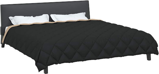 vidaXL Duvet Cover Double 200x200 Black and Tan