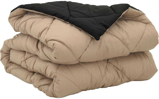 vidaXL Duvet Cover Single 155x220 Black and Tan