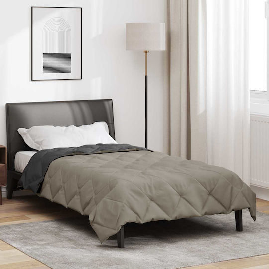 vidaXL Κουβέρτα Διπλή 200x140εκ. Ανοιχτό Γκρι, Ανθρακί