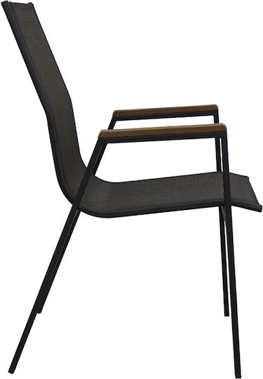Καρέκλα Εξωτερικού Χώρου Μεταλλική Selby Grey 56x64x90εκ.