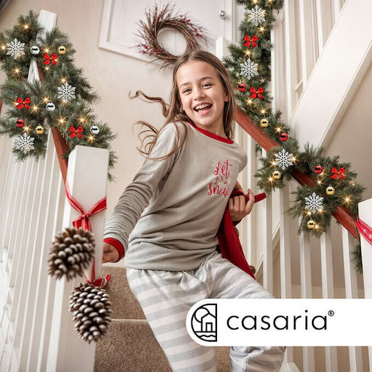 Casaria Χριστουγεννιάτικη Γιρλάντα Φωτιζόμενη Πλαστική Λευκή
