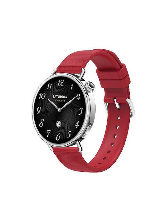 Μονόχρωμο Λουράκι Ρολογιού Σιλικόνη Υφή Xiaomi Watch S4 41mm Κόκκινο