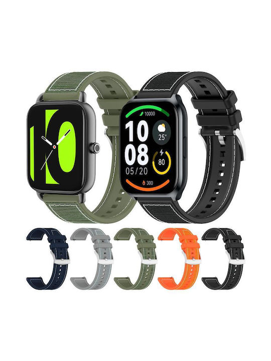 Hybrides Silikon Tragbare Band 20 mm Xiaomi Haylou RS4 Plus LS11 LS12 Orange