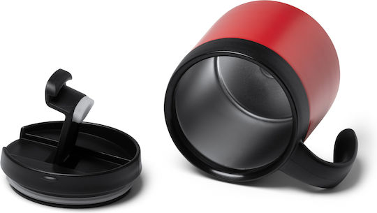 Vake Mug Metallic with Lid Red 350ml