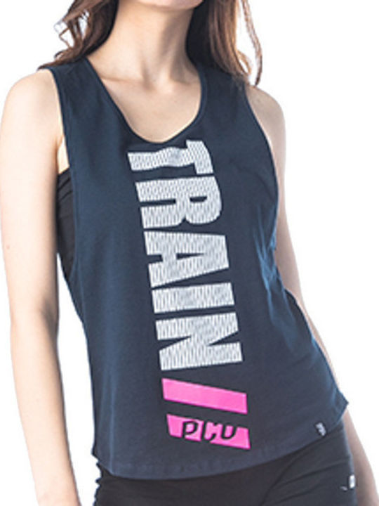 Women's Blouse Cotton Sleeveless Navy Blue