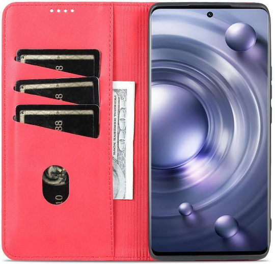 X80 Pro Azns Back Cover Δερμάτινο / Δερματίνης / Σιλικόνης Μαγνητικό Κόκκινο (Vivo X80 Pro)
