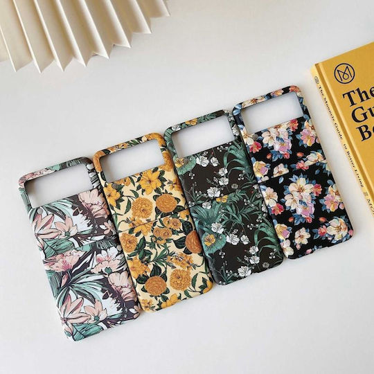 Small Floral Shockproof Back Cover Plastic Black (Galaxy Z Flip3)