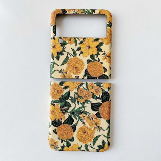 Small Floral Shockproof Back Cover Plastic Black (Galaxy Z Flip3)