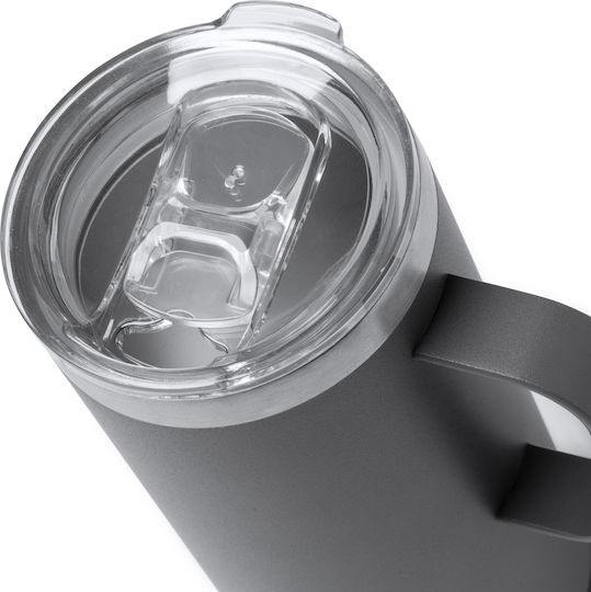 Beyron Mug Metallic with Lid Transparent 600ml