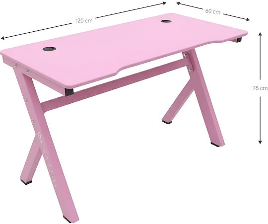Γραφείο Gaming Celestial Ξύλινο Celestial-roz 60x120x75εκ.