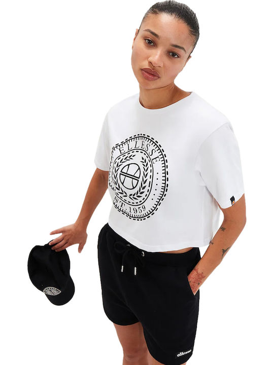Carala Γυναικείο Αθλητικό Crop Top Κοντομάνικο Λευκό