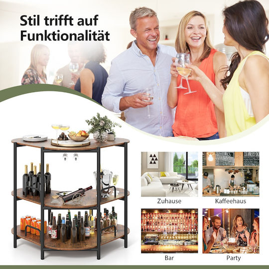 Table Bar with Glass Surface Coffee 120x66x102cm