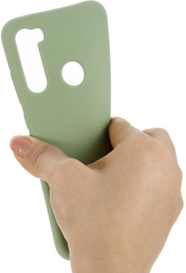 Solid Color Liquid Umschlag Rückseite Silikon Grün (Redmi Note 8)