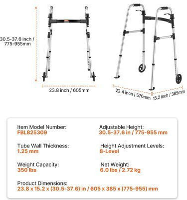 Vevor Foldable Aluminum Walker