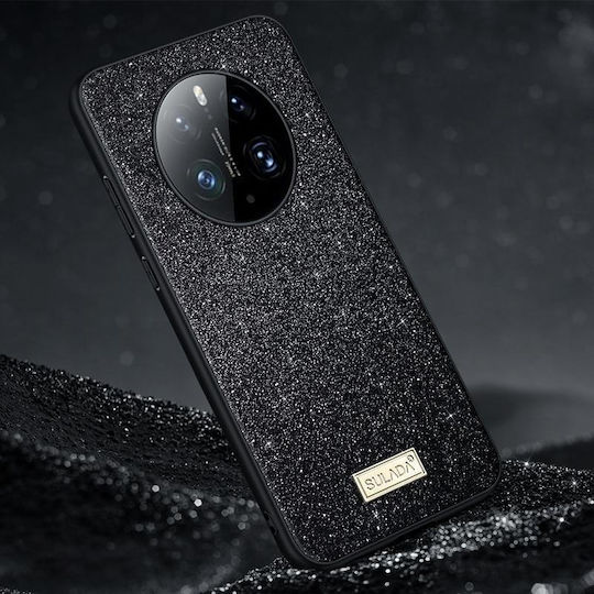 Umschlag Rückseite Silikon / Leder Wasserdicht Schwarz (Huawei Mate 50 Pro)