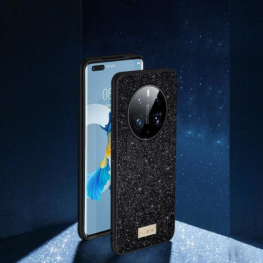 Umschlag Rückseite Silikon / Leder Wasserdicht Schwarz (Huawei Mate 50 Pro)