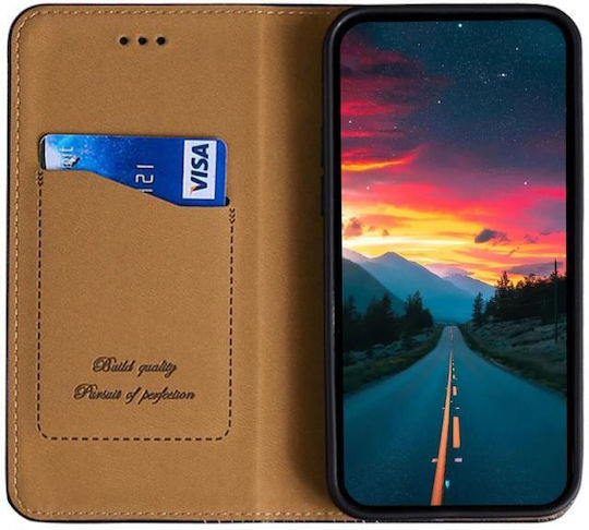 Grid Texture Книга Силикон / Кожа Черен (OnePlus 8T)