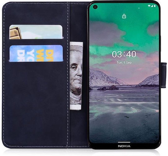 Skin Feel Pure Color Книга Кожа / Изкуствена кожа / Силикон Черен (Nokia 3.4)