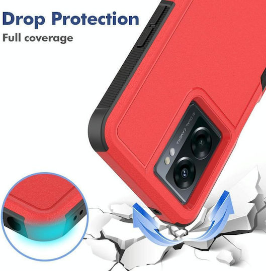 Back Cover Plastic / Silicon Roșu (Oppo A57s)