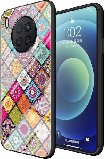 Painted Ethnic Pattern Back Cover Tempered Glass / Silicone with Strap Magnetic Multicolour (Huawei Nova 8i)