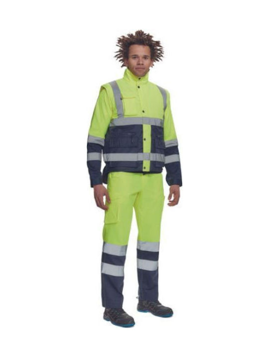 Cerva Bărbați Vestă de siguranță cu benzi reflectorizante cu glugă Albastru