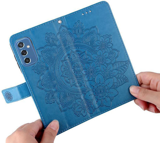 5g 7-petal Flowers Embossed Book Δερμάτινο / Δερματίνης / Σιλικόνης Μπλε (Galaxy M52)