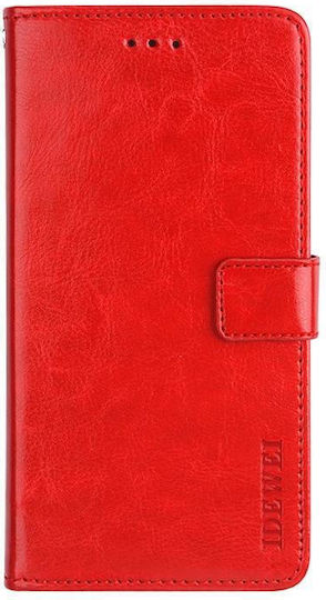 V 2020 Idewei Book Δερμάτινο Κόκκινο (ZTE Blade V 2020 (idewei))