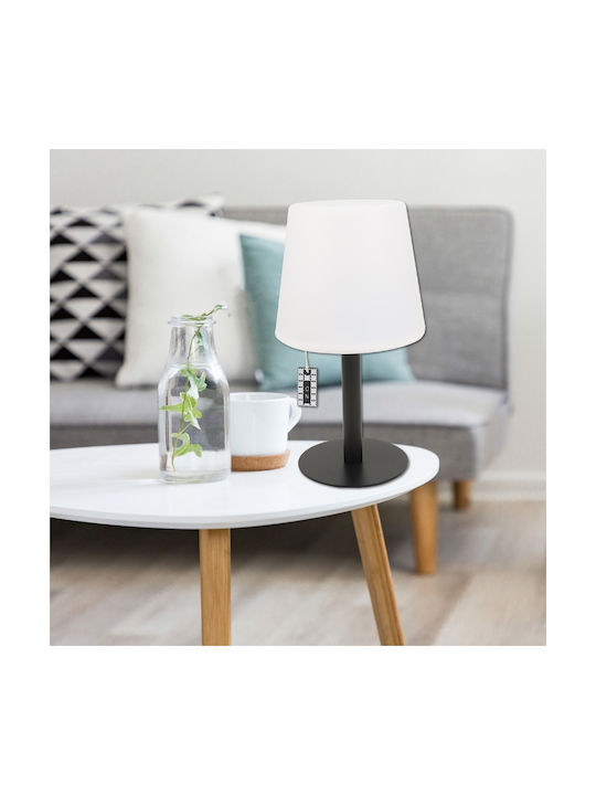 Addliving 3236 Tischlampe LED mit Schirm und Schwarz Basis