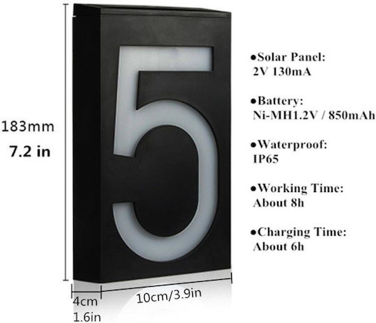 Wall Mounted Solar Light 0.36W Red with Photocell