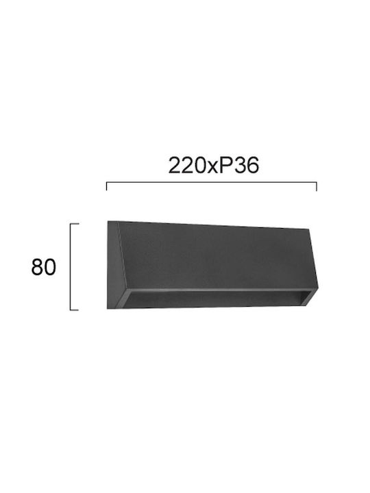 Viokef Karma Wall-Mounted Outdoor Spot LED IP65 4W with Warm White Light 22x3.6x8cm