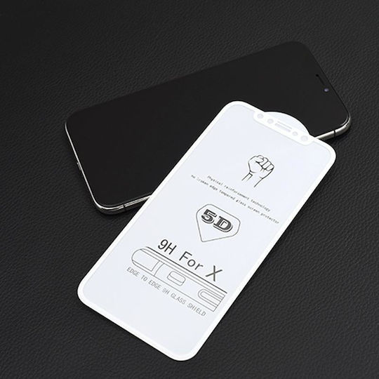 9h 5D Full Glue Full Face Tempered Glass Λευκό (iPhone 8 Plus / 7 Plus)